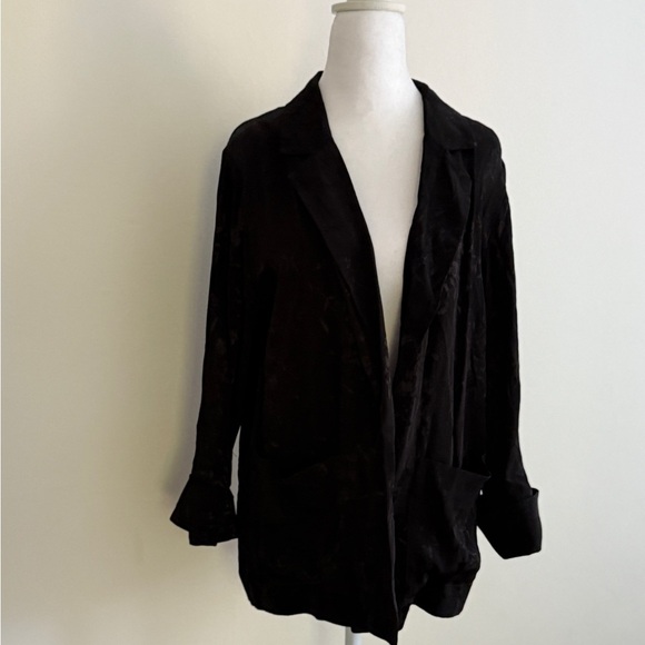 Topshop Black Blazer Women’s Jacquard Size 4/6 - Picture 4 of 16